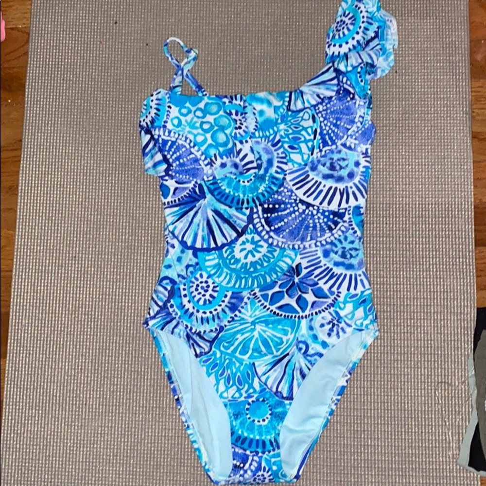 Lily Pulitzer Tropez Blue Half Shell One Piece